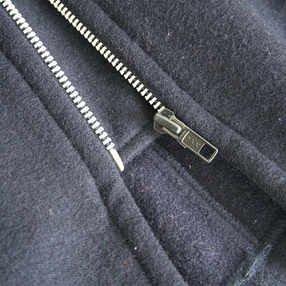 Y's for men 90s Melton Wool Zip-Up Coat Navy Size L