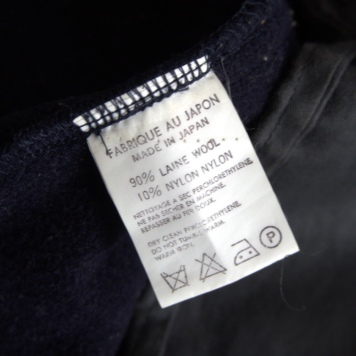 Y's for men 90s Melton Wool Zip-Up Coat Navy Size L
