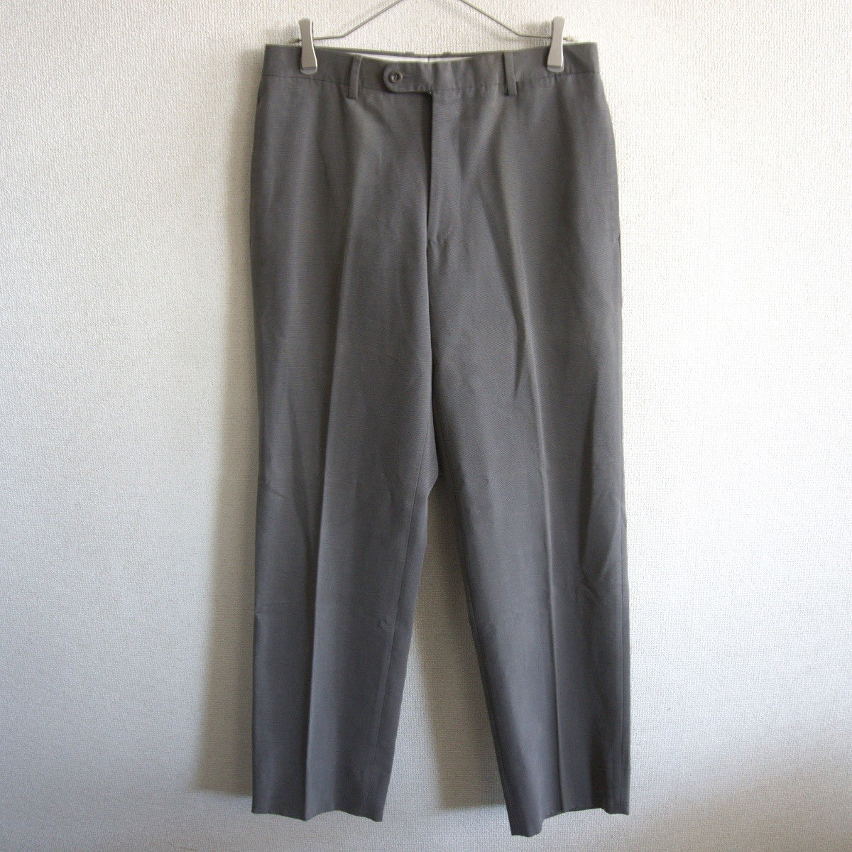 HERMES Peach Skin Cotton Slacks Gray Size 50