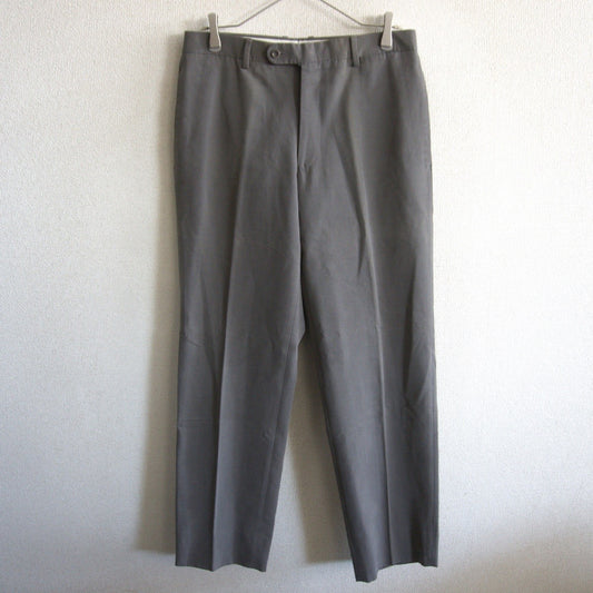 HERMES Peach Skin Cotton Slacks Gray Size 50