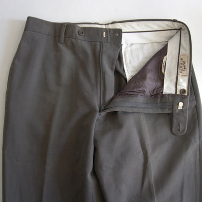 HERMES Peach Skin Cotton Slacks Gray Size 50