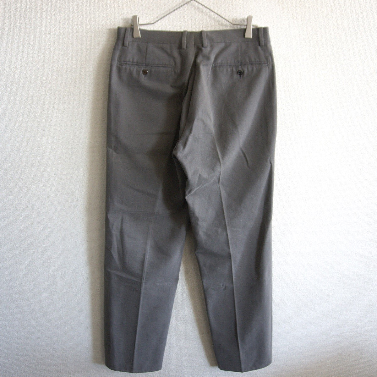 HERMES Peach Skin Cotton Slacks Gray Size 50