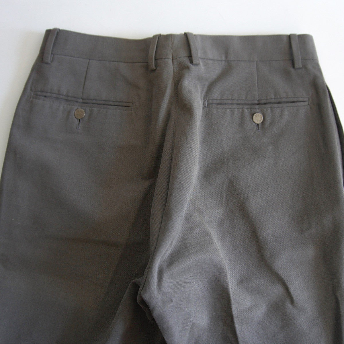 HERMES Peach Skin Cotton Slacks Gray Size 50