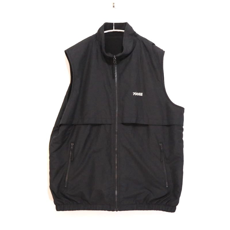 700fill Reversible Fleece Nylon Vest Black Size XL