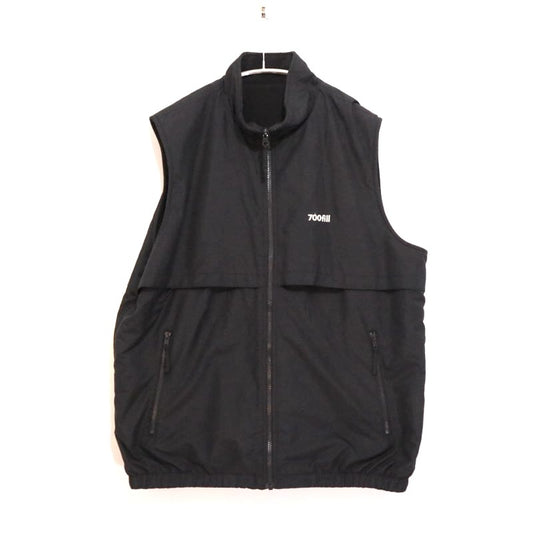 700fill Reversible Fleece Nylon Vest Black Size XL