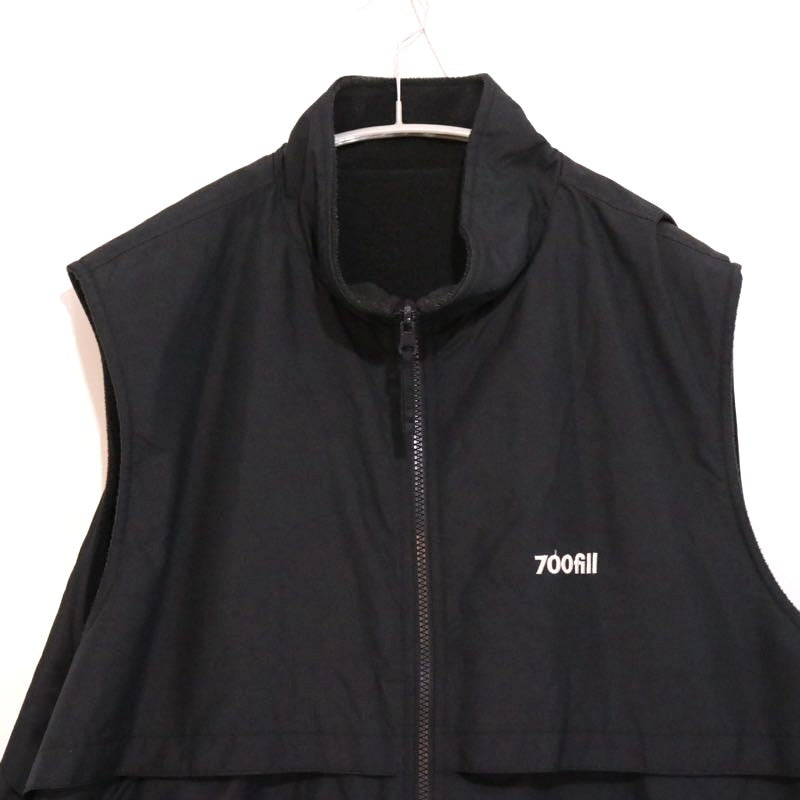 700fill Reversible Fleece Nylon Vest Black Size XL