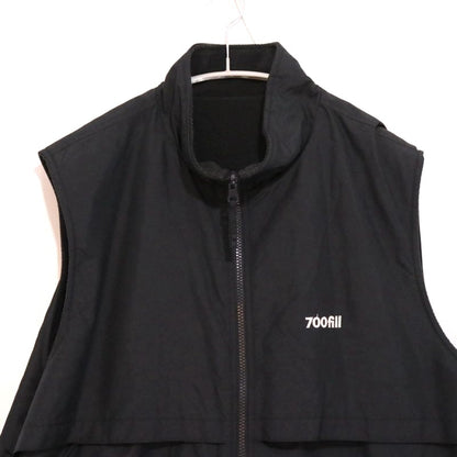 700fill Reversible Fleece Nylon Vest Black Size XL