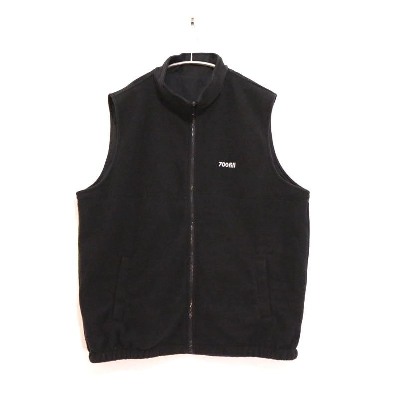 700fill Reversible Fleece Nylon Vest Black Size XL