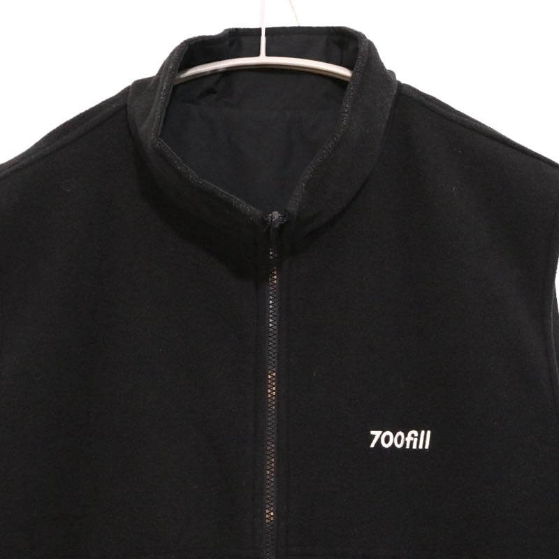 700fill Reversible Fleece Nylon Vest Black Size XL