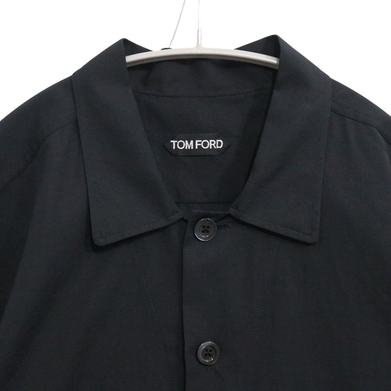 TOM FORD 24SS Cotton Silk Safari Blouson Black Size 39