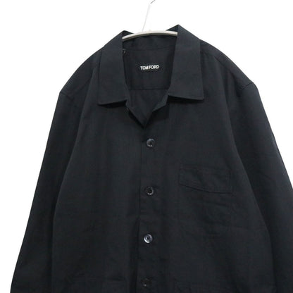 TOM FORD 24SS Cotton Silk Safari Blouson Black Size 39