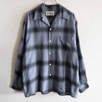 WACKO MARIA Rayon Ombre Check Open Collar Shirt Size M