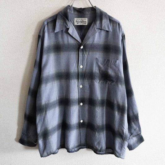 WACKO MARIA Rayon Ombre Check Open Collar Shirt Size M