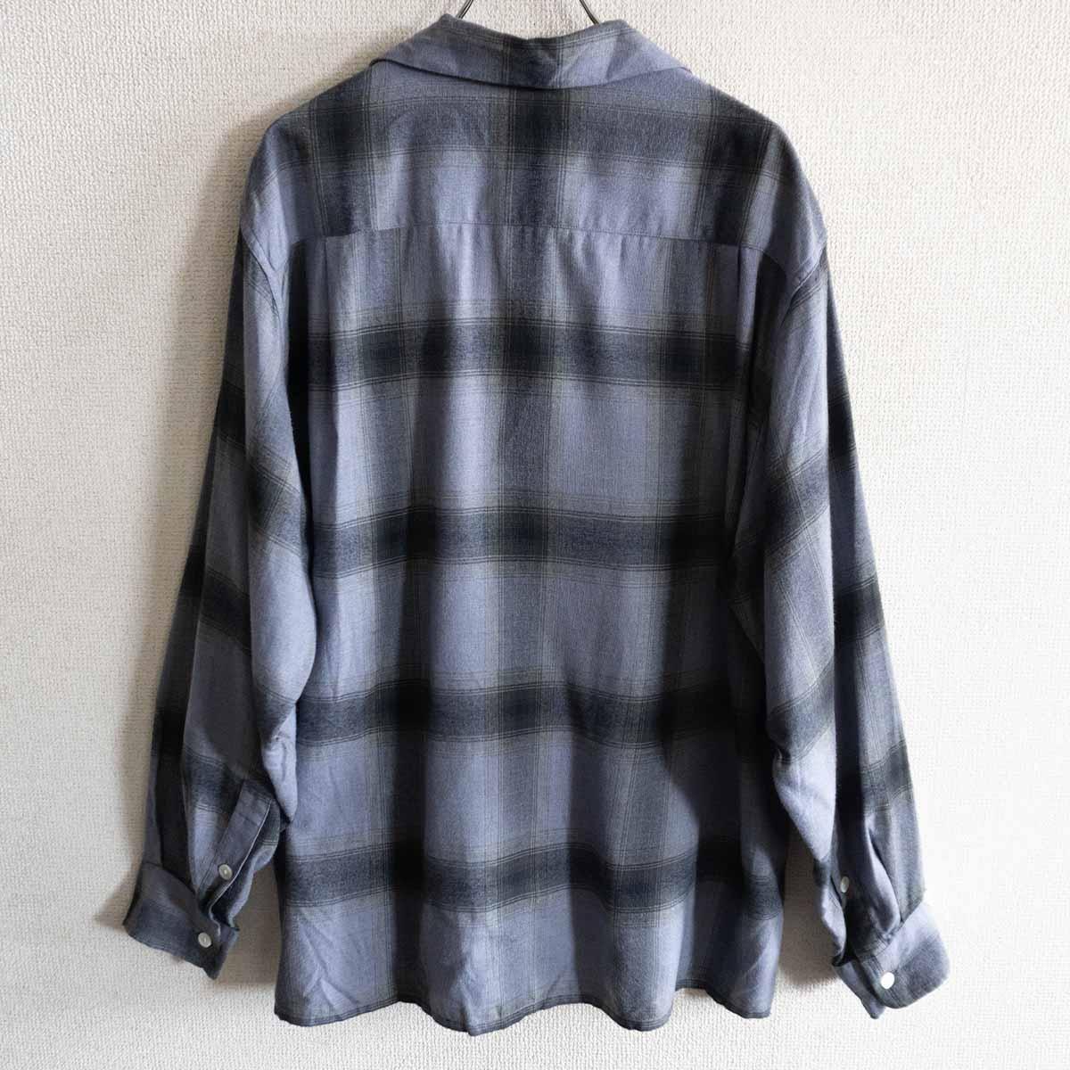 WACKO MARIA Rayon Ombre Check Open Collar Shirt Size M