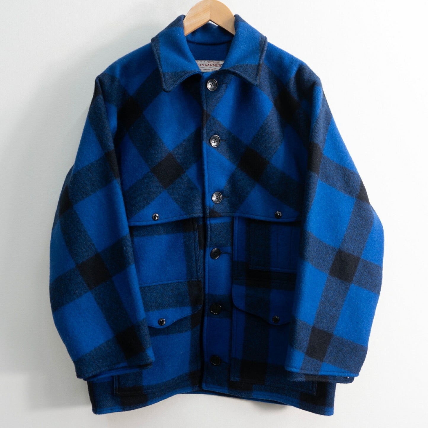 FILSON Mackinaw Cruiser Wool Jacket Blue Check Size 40
