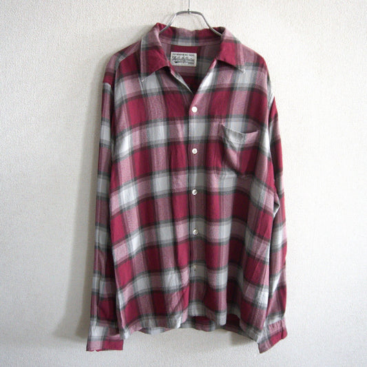 WACKO MARIA Rayon Ombre Check Open Collar Shirt Size M