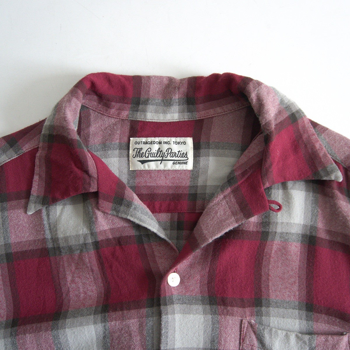 WACKO MARIA Rayon Ombre Check Open Collar Shirt Size M