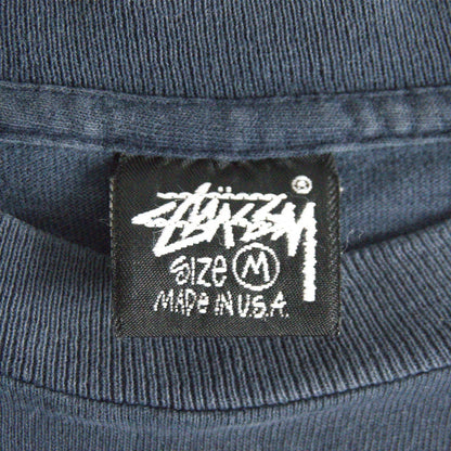 USA 90s Old Stussy Double Sided Print Long Sleeve T-Shirt Size M