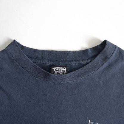 USA 90s Old Stussy Double Sided Print Long Sleeve T-Shirt Size M