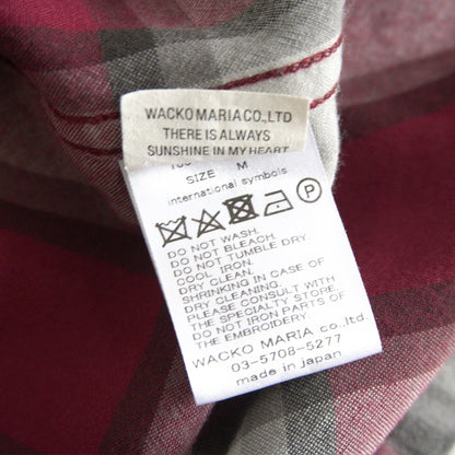 WACKO MARIA Rayon Ombre Check Open Collar Shirt Size M