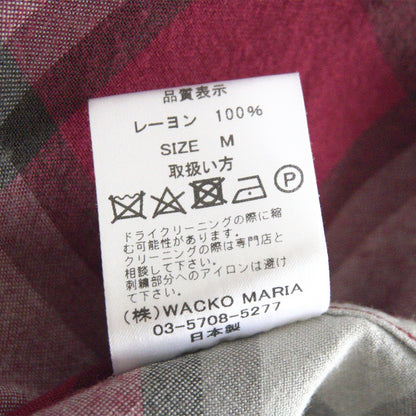 WACKO MARIA Rayon Ombre Check Open Collar Shirt Size M