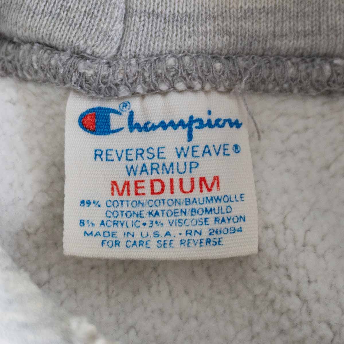 CHAMPION 80s Reverse Weave College Logo Hoodie Size M