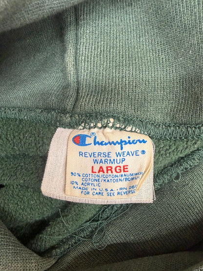 CHAMPION 80s Reverse Weave College Logo Hoodie Size L
