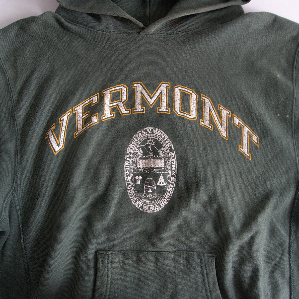 CHAMPION 80s Reverse Weave College Logo Hoodie Size L