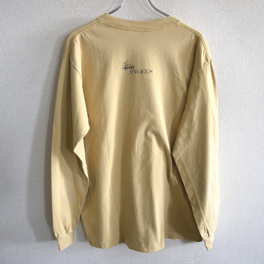 USA 90s Old Stussy Double Sided Print Long Sleeve T-Shirt Size L