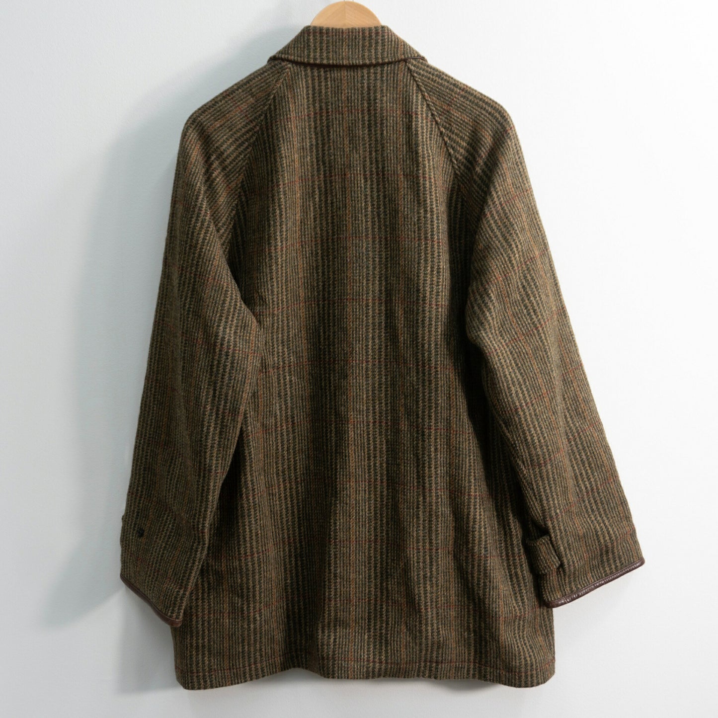 POLO RALPH LAUREN Cashmere Blend Leather Tweed Coat Size M