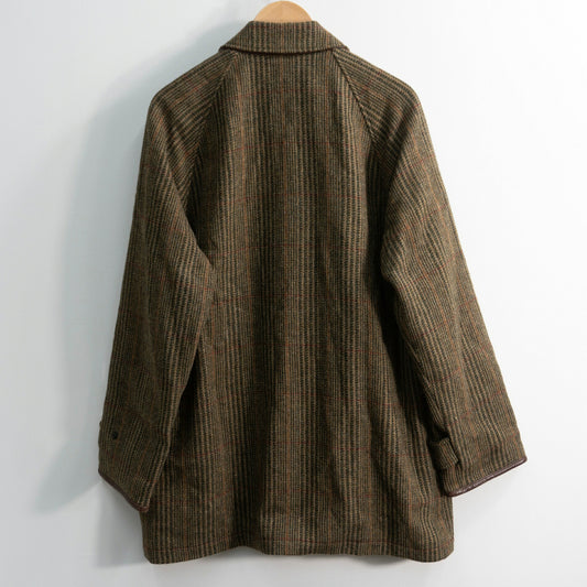 POLO RALPH LAUREN Cashmere Blend Leather Tweed Coat Size M