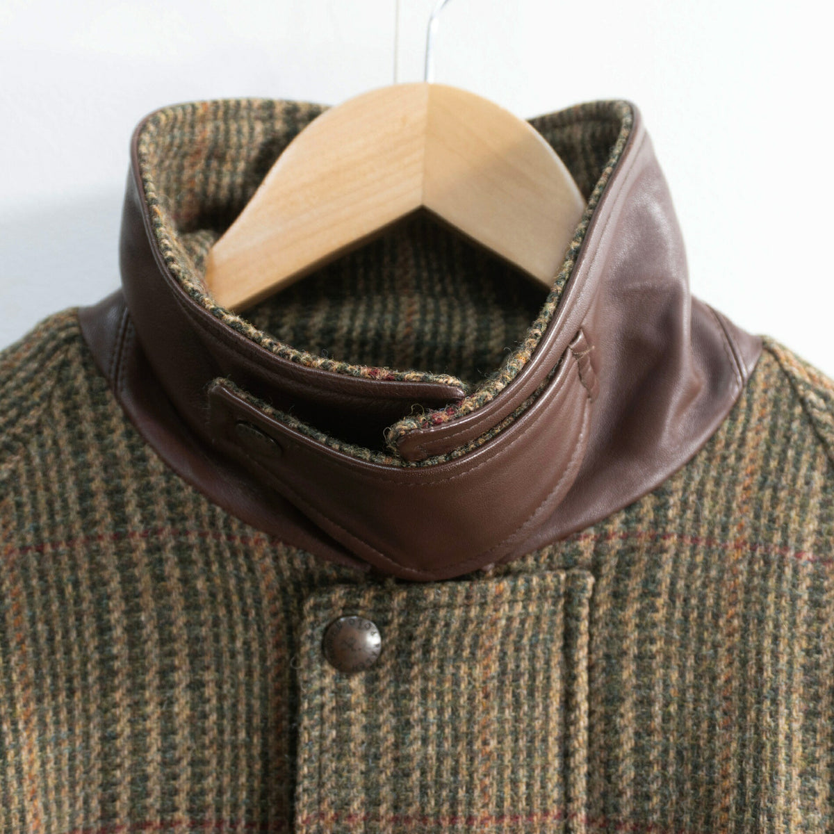 POLO RALPH LAUREN Cashmere Blend Leather Tweed Coat Size M