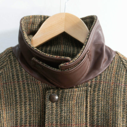 POLO RALPH LAUREN Cashmere Blend Leather Tweed Coat Size M