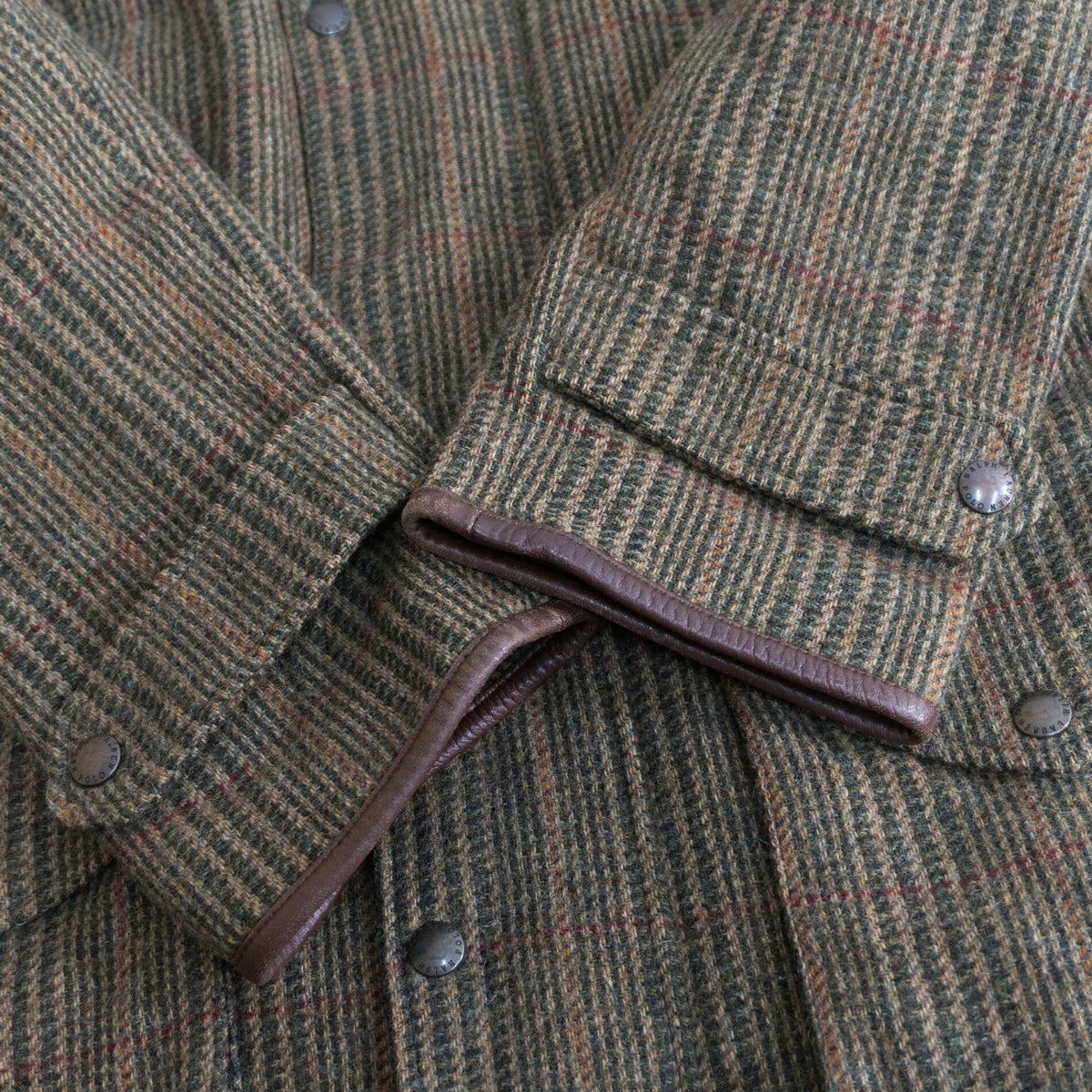 POLO RALPH LAUREN Cashmere Blend Leather Tweed Coat Size M