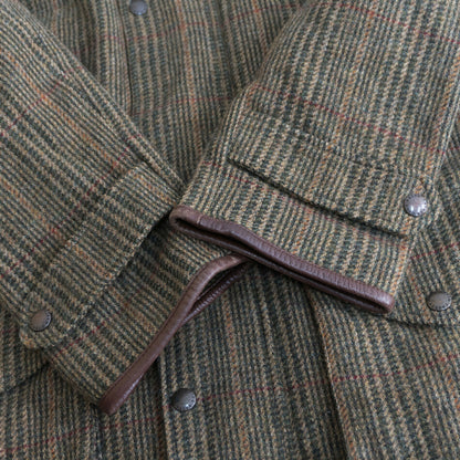 POLO RALPH LAUREN Cashmere Blend Leather Tweed Coat Size M