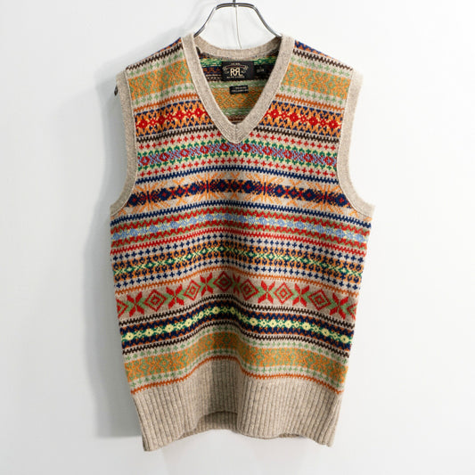 RRL Wool Fair Isle Knit Vest Size S