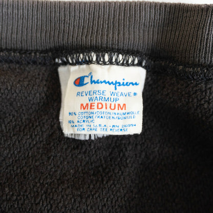 CHAMPION 80s Black Reverse Weave Sweatshirt Size M