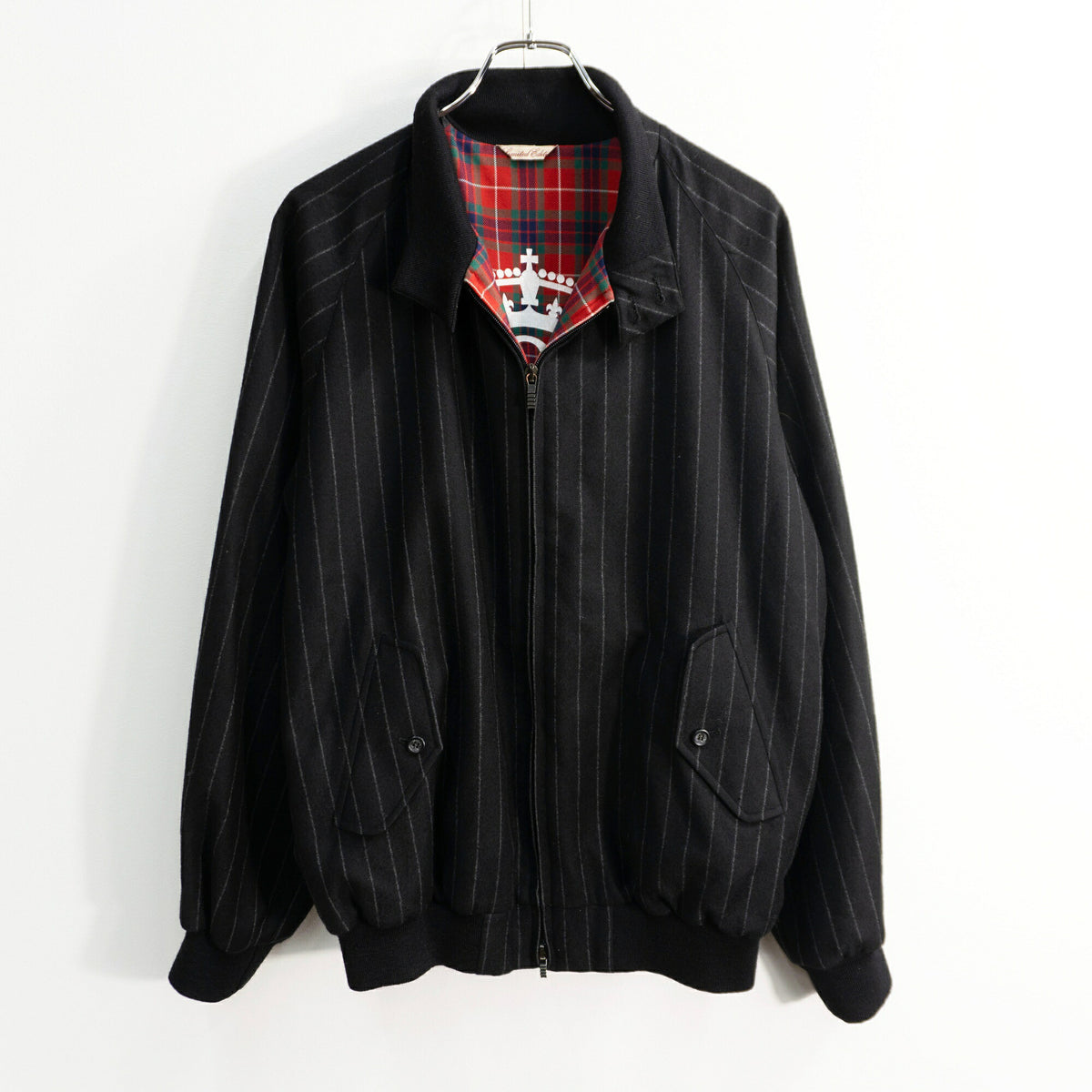 BARACUTA G9 Wool Stripe Harrington Jacket Size 42
