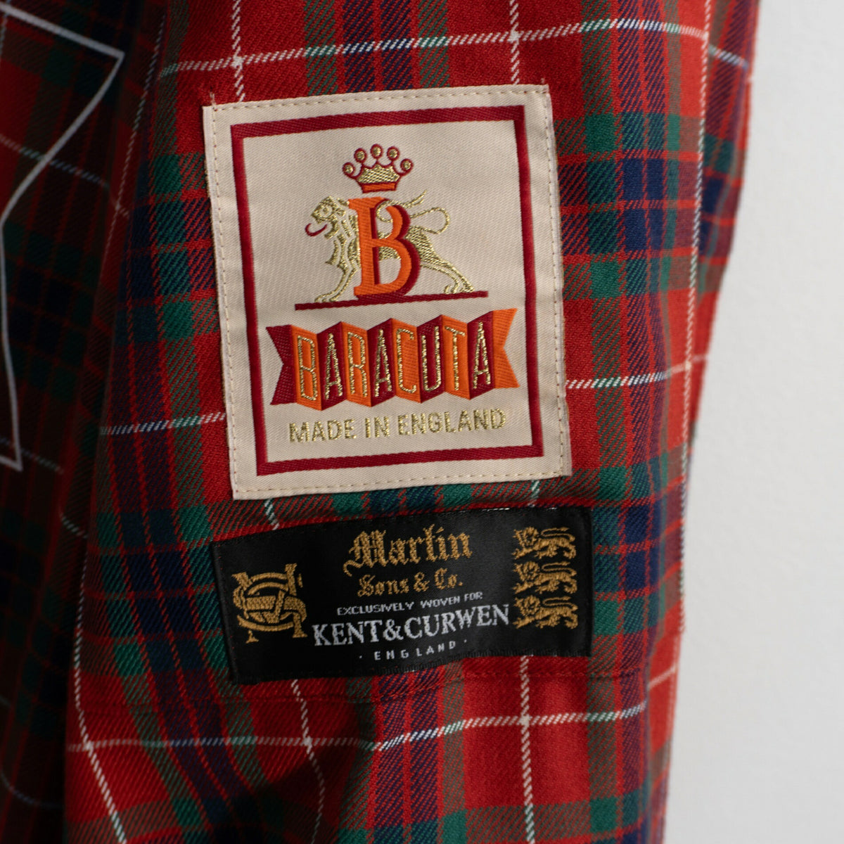BARACUTA G9 Wool Stripe Harrington Jacket Size 42