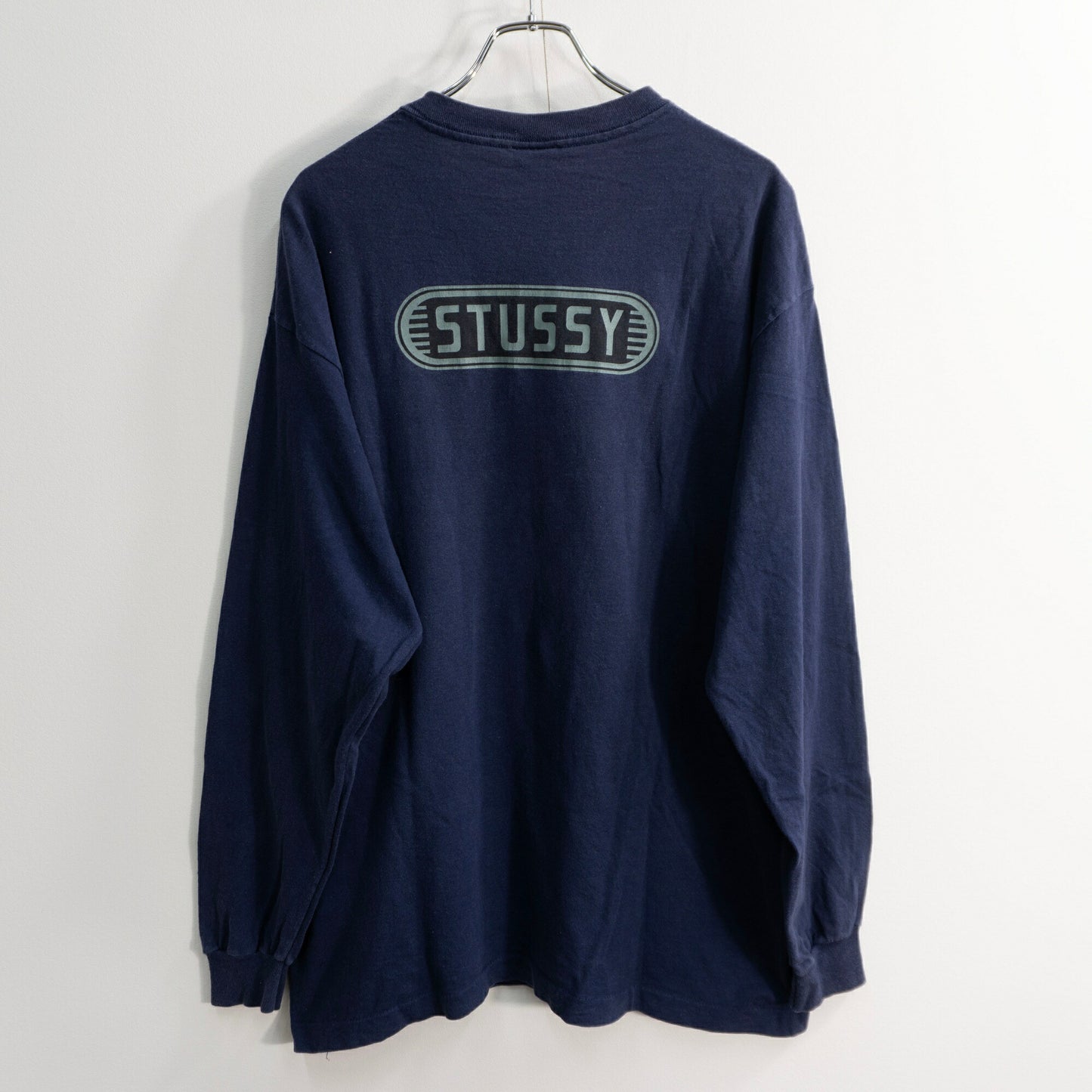USA 90s Old Stussy Double Sided Print Long Sleeve T-Shirt Size XL