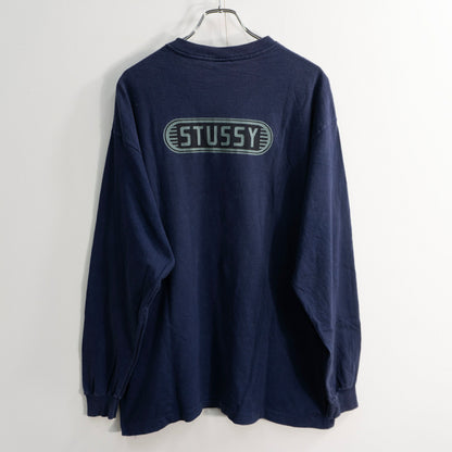 USA 90s Old Stussy Double Sided Print Long Sleeve T-Shirt Size XL