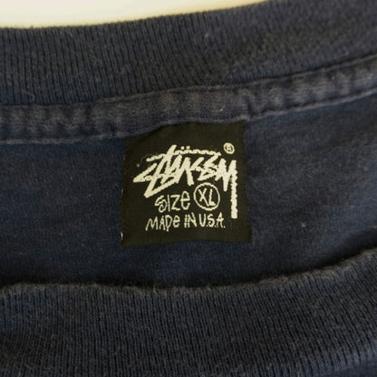 USA 90s Old Stussy Double Sided Print Long Sleeve T-Shirt Size XL
