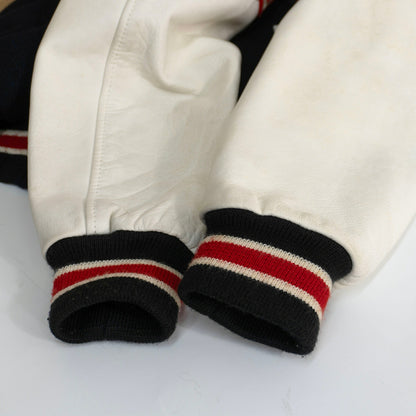 VAN JAC Leather Sleeve Stadium Jumper Patches Size M