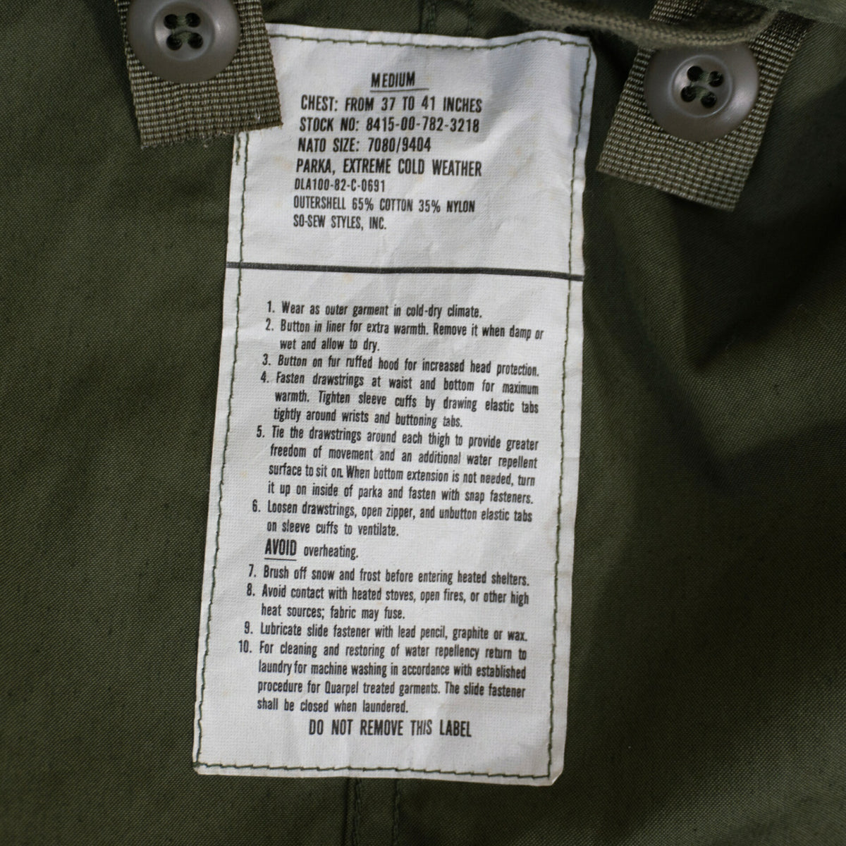 US ARMY 80s M-65 Fishtail Parka Size M