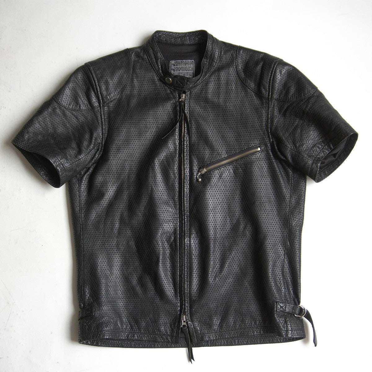 KADOYA Punched Leather Single Rider Jacket Size LL