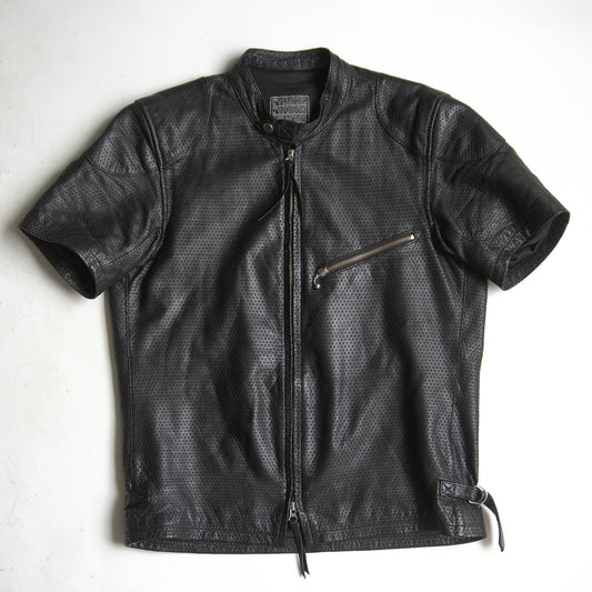 KADOYA Punched Leather Single Rider Jacket Size LL