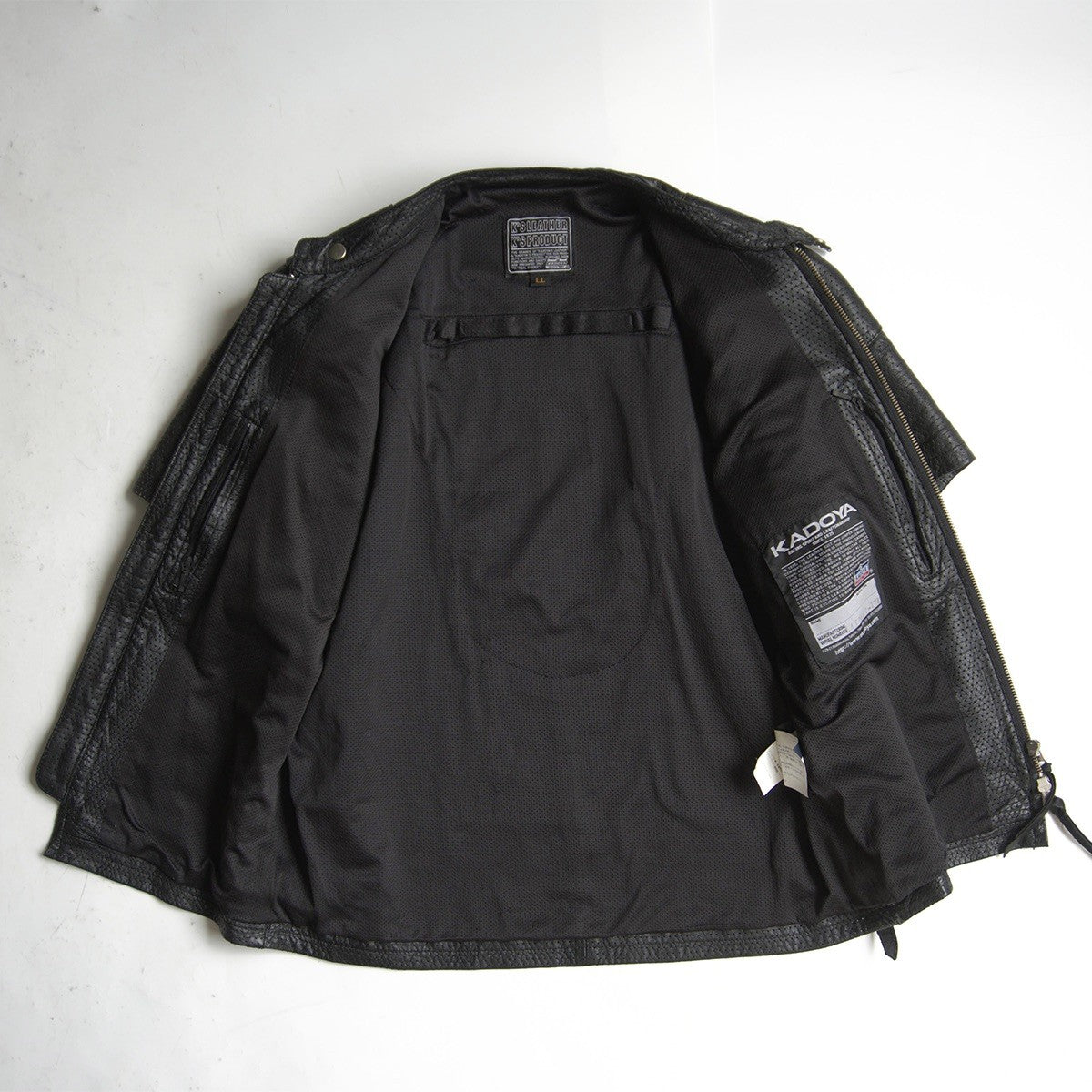 KADOYA Punched Leather Single Rider Jacket Size LL