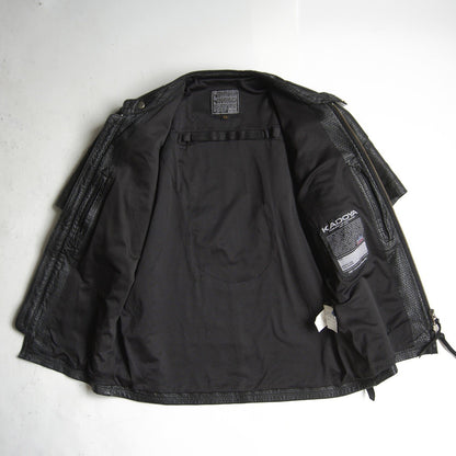 KADOYA Punched Leather Single Rider Jacket Size LL