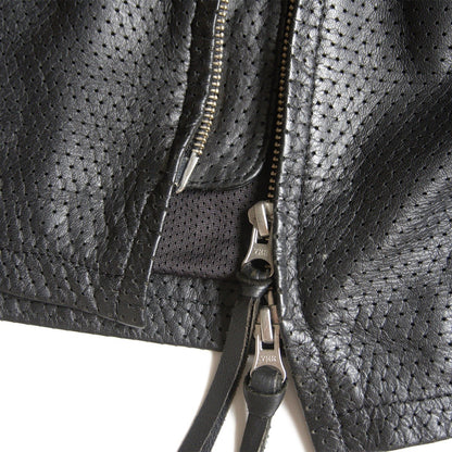 KADOYA Punched Leather Single Rider Jacket Size LL
