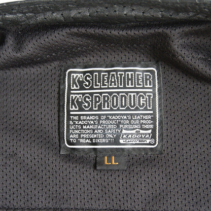 KADOYA Punched Leather Single Rider Jacket Size LL